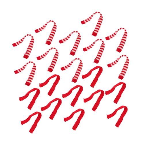 WEKAMOS 20 Stück Teiliges Mini schals aus Wollgarn mit Roten und Weißen Streifen Dekorative Accessoires für Puppen Mini schneemänner und Partydeko Leicht und Platzsparend WEKAMOS 20 Stück Teiliges Mini schals aus Wollgarn mit Roten und Weißen Streifen Dekorative Accessoires für Puppen Mini schneemänner und Partydeko Leicht und Platzsparend von WEKAMOS