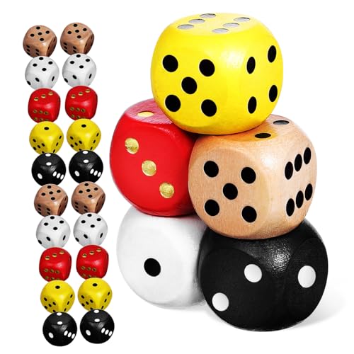 WEKAMOS 25 Stück Teiliges Bunte Holz Würfel Seitig Spielwürfel für Brettspiele Party Freizeit und Unterricht Leicht Kompakt Vielseitig Einsetzbar für Familie und Freunde WEKAMOS 25 Stück Teiliges Bunte Holz Würfel Seitig Spielwürfel für Brettspiele Party Freizeit und Unterricht Leicht Kompakt Vielseitig Einsetzbar für Familie und Freunde von WEKAMOS