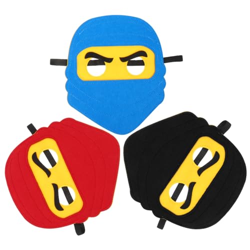 WEKAMOS 3 Stück Ninja Cosplay Filzmasken Teiliges mit Elastischem Band Leichte PU Material Maske für Karneval Kostümparty und Verkleidung in Rot Blau Schwarz WEKAMOS 3 Stück Ninja Cosplay Filzmasken Teiliges mit Elastischem Band Leichte PU Material Maske für Karneval Kostümparty und Verkleidung in Rot Blau Schwarz von WEKAMOS