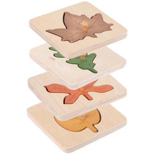 WEKAMOS 4 Stück Montessori Holzpuzzle Teiliges Baumblatt Formspielzeug aus Sicherem Holz für Kleinkinder Kognitives Lernspielzeug Fördert Formenerkennung und Frühkindliche Bildung WEKAMOS 4 Stück Montessori Holzpuzzle Teiliges Baumblatt Formspielzeug aus Sicherem Holz für Kleinkinder Kognitives Lernspielzeug Fördert Formenerkennung und Frühkindliche Bildung von WEKAMOS