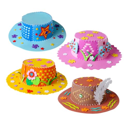 WEKAMOS 4 Stück Teiliges DIY Sonnenhut aus EVA Cartoon Motive Einfach zu Nähen Sicherer für Kindergarten und Schulaktivitäten WEKAMOS 4 Stück Teiliges DIY Sonnenhut aus EVA Cartoon Motive Einfach zu Nähen Sicherer für Kindergarten und Schulaktivitäten von WEKAMOS