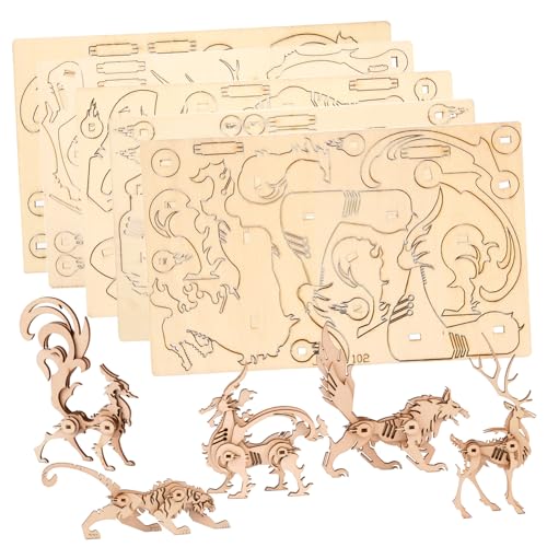 WEKAMOS 5 Stück Teiliges Holzpuzzle Tierformen DIY Puzzle für Ab Jahren Konzentration und Hand Auge Koordination Langlebiges Holzmodell für Eltern Junge Mädchen Spiel WEKAMOS 5 Stück Teiliges Holzpuzzle Tierformen DIY Puzzle für Ab Jahren Konzentration und Hand Auge Koordination Langlebiges Holzmodell für Eltern Junge Mädchen Spiel von WEKAMOS