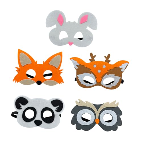 WEKAMOS 5 Stück Teiliges Tierfilzmasken Wiederverwendbare Karnevalsmasken aus Hochwertigem Filz Leicht und Bequem für Kostümpartys Halloween Cosplay und Fotorequisiten WEKAMOS 5 Stück Teiliges Tierfilzmasken Wiederverwendbare Karnevalsmasken aus Hochwertigem Filz Leicht und Bequem für Kostümpartys Halloween Cosplay und Fotorequisiten von WEKAMOS