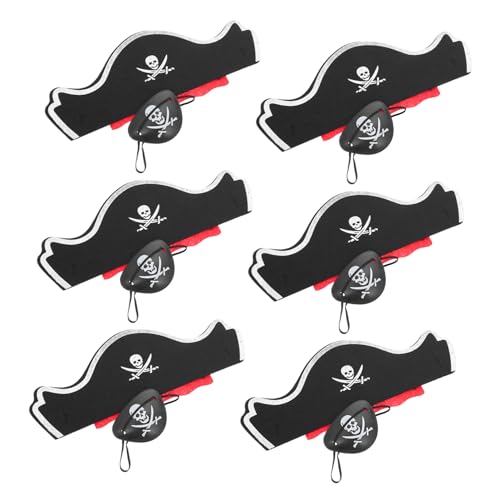 WEKAMOS 6 Sätze Teiliges Piratenkostüm mit Stylischen Piratenhüten und Augenklappen Verkleidungsaccessoires für Halloween Karneval Piratenpartys und Cosplay Leicht zu Tragen und Sicher WEKAMOS 6 Sätze Teiliges Piratenkostüm mit Stylischen Piratenhüten und Augenklappen Verkleidungsaccessoires für Halloween Karneval Piratenpartys und Cosplay Leicht zu Tragen und Sicher von WEKAMOS