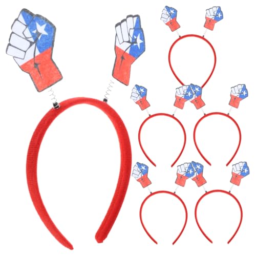 WEKAMOS 6 Stück Teiliges Dekorative Chile Haarbänder mit Fäusten Motiv Patriotische Festival Haarreifen für Nationalfeiern Kostüm Accessoire und Party Schmuck WEKAMOS 6 Stück Teiliges Dekorative Chile Haarbänder mit Fäusten Motiv Patriotische Festival Haarreifen für Nationalfeiern Kostüm Accessoire und Party Schmuck von WEKAMOS