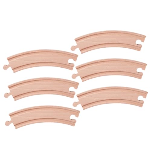 WEKAMOS 6 Stück Teiliges Holz Zug Gleis Gebogenes Schienen Zubehör für Ab Jahren Sicherer Holzeisenbahn Erweiterungsspielplatz zur Kreativen Kombination Feinmotorik WEKAMOS 6 Stück Teiliges Holz Zug Gleis Gebogenes Schienen Zubehör für Ab Jahren Sicherer Holzeisenbahn Erweiterungsspielplatz zur Kreativen Kombination Feinmotorik von WEKAMOS