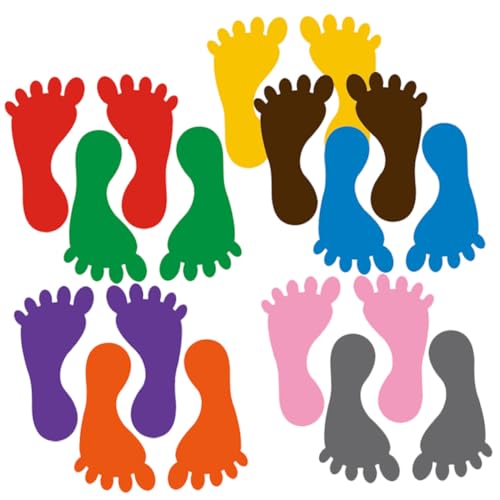 WEKAMOS 9 Paare Bunte Fußabdruck Bodenaufkleber PVC Selbstklebend Wasserfest rutschfest für Kinderzimmer Kindergarten Flur Treppe Dekoration Zufällige Farbe Zufällige Farbe WEKAMOS 9 Paare Bunte Fußabdruck Bodenaufkleber PVC Selbstklebend Wasserfest rutschfest für Kinderzimmer Kindergarten Flur Treppe Dekoration Zufällige Farbe Zufällige Farbe von WEKAMOS