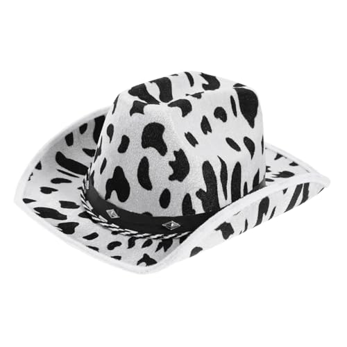 WEKAMOS Cowboyhut mit Kuhmuster Damen und Herren Western cowgirl Kostüm Hut für Fasching Karneval Verstellbar und Modisch für Kostümpartys WEKAMOS Cowboyhut mit Kuhmuster Damen und Herren Western cowgirl Kostüm Hut für Fasching Karneval Verstellbar und Modisch für Kostümpartys von WEKAMOS