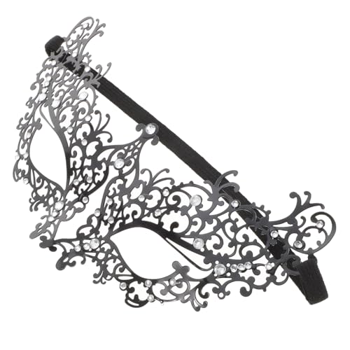 WEKAMOS Eiserne Halloween Halbgesichtsmaske Damen mit Weißem Strass Sichere Kreatives Cosplay Partyzubehör für Karneval Kostümbälle und Musikfestivals WEKAMOS Eiserne Halloween Halbgesichtsmaske Damen mit Weißem Strass Sichere Kreatives Cosplay Partyzubehör für Karneval Kostümbälle und Musikfestivals von WEKAMOS