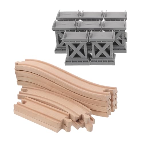 WEKAMOS Holz Eisenbahn Zubehör mit Brückenpfeilern und Geschwungenen Gleisen Kompatibel mit Holz und Plastik Schienen Fördert Kreatives und Familienzusammenhalt für Kleinkinder WEKAMOS Holz Eisenbahn Zubehör mit Brückenpfeilern und Geschwungenen Gleisen Kompatibel mit Holz und Plastik Schienen Fördert Kreatives und Familienzusammenhalt für Kleinkinder von WEKAMOS
