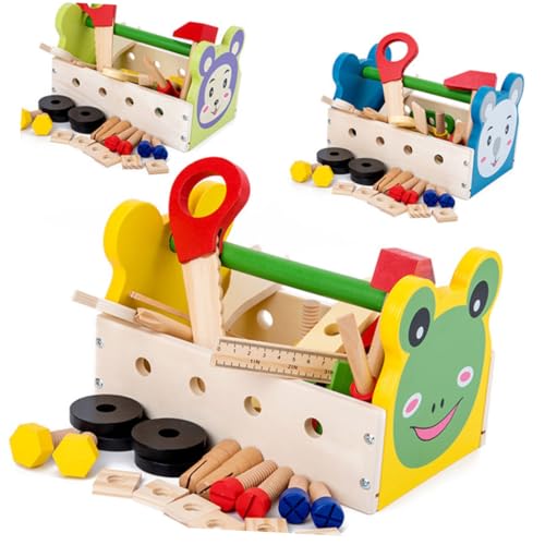 WEKAMOS Holz Werkzeugkoffer Multifunktionale Stabile Holz werkzeugkasten mit Bunten Werkzeugen Pädagogisches für Jungen und Mädchen zur Motorischer und Sozialer Fähigkeiten Schadstofffrei WEKAMOS Holz Werkzeugkoffer Multifunktionale Stabile Holz werkzeugkasten mit Bunten Werkzeugen Pädagogisches für Jungen und Mädchen zur Motorischer und Sozialer Fähigkeiten Schadstofffrei von WEKAMOS