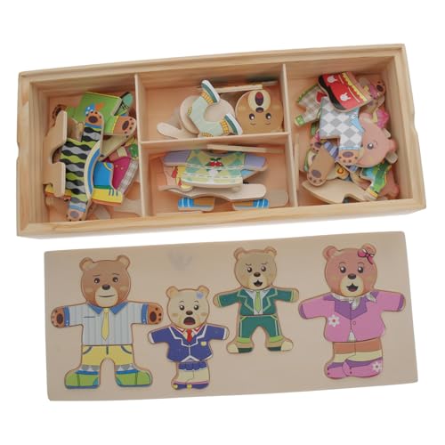 WEKAMOS Holzpuzzle Tiermotiv Ankleidepuzzle Bär Wechselkleidung Lernspielzeug Kreatives Pädagogisches Holzspielzeug für Jungen Mädchen WEKAMOS Holzpuzzle Tiermotiv Ankleidepuzzle Bär Wechselkleidung Lernspielzeug Kreatives Pädagogisches Holzspielzeug für Jungen Mädchen von WEKAMOS
