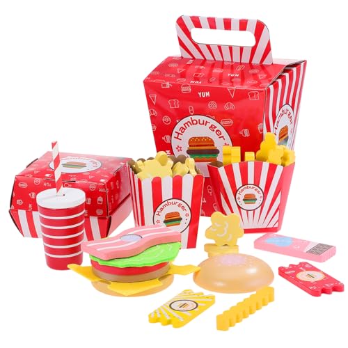 WEKAMOS Holzspielzeug Fast Food Set Kinderküche mit Hamburger und Pommes Farbenfrohes Lernspielzeug für Spielerische Farb und Formwahrnehmung Sicheres Material Interaktives Rollenspiel WEKAMOS Holzspielzeug Fast Food Set Kinderküche mit Hamburger und Pommes Farbenfrohes Lernspielzeug für Spielerische Farb und Formwahrnehmung Sicheres Material Interaktives Rollenspiel von WEKAMOS