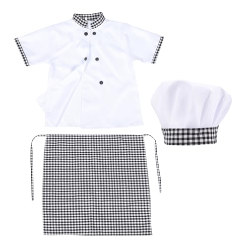 WEKAMOS Kochkostüm Teilig Kurzarm mit Hut und Schürze aus Baumwolle Verstellbar und Bequem für Jungen Mädchen Halloween Festtage WEKAMOS Kochkostüm Teilig Kurzarm mit Hut und Schürze aus Baumwolle Verstellbar und Bequem für Jungen Mädchen Halloween Festtage von WEKAMOS