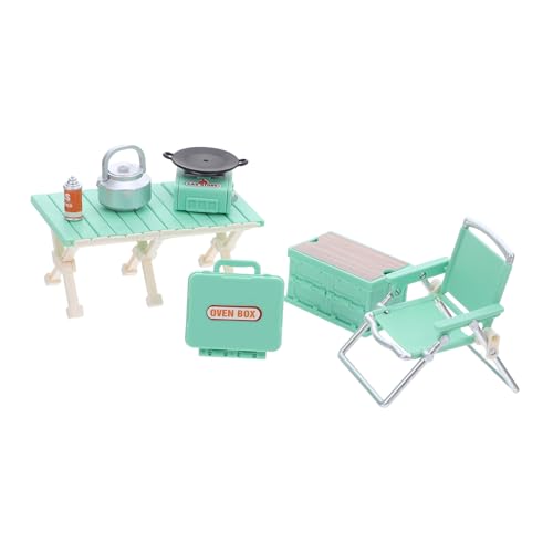 WEKAMOS Miniatur Camping Zubehör Puppenhaus Möbel Faltstühle Picknicktische Gaskocher Grill Ofen Modell für Outdoor Spiel Barbecue Toy WEKAMOS Miniatur Camping Zubehör Puppenhaus Möbel Faltstühle Picknicktische Gaskocher Grill Ofen Modell für Outdoor Spiel Barbecue Toy von WEKAMOS