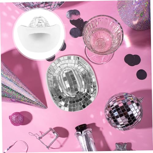 WEKAMOS Miniatur Disco Cowboyhut Silber Mini Hut Fotoautomat Requisite Partydekoration DIY Puppenzubehör für Bühne und Veranstaltung WEKAMOS Miniatur Disco Cowboyhut Silber Mini Hut Fotoautomat Requisite Partydekoration DIY Puppenzubehör für Bühne und Veranstaltung von WEKAMOS
