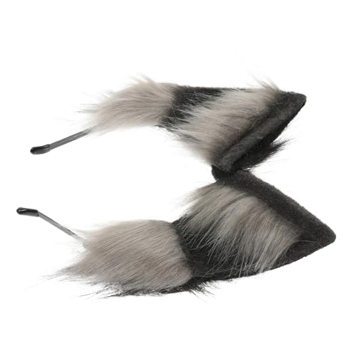 WEKAMOS Plüsch Wolf Ohr Haarband Weiches Bequemes Cosplay Stirnband mit Realistischen Tierohren Leichtes Kopfband für Alltag Party Halloween und Fotorequisiten Schwarz WEKAMOS Plüsch Wolf Ohr Haarband Weiches Bequemes Cosplay Stirnband mit Realistischen Tierohren Leichtes Kopfband für Alltag Party Halloween und Fotorequisiten Schwarz von WEKAMOS