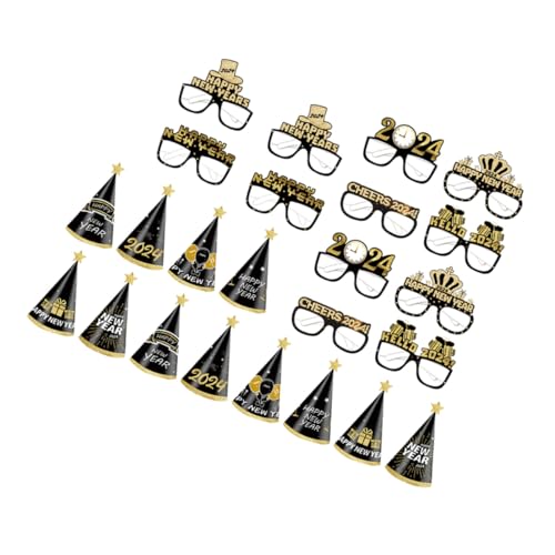 WEKAMOS Silvester Partybrillen und Papierhüte und Erwachsene Fotorequisiten Schwarz-gold Brillen und Partyhüte Leicht und Hautfreundlich WEKAMOS Silvester Partybrillen und Papierhüte und Erwachsene Fotorequisiten Schwarz-gold Brillen und Partyhüte Leicht und Hautfreundlich von WEKAMOS