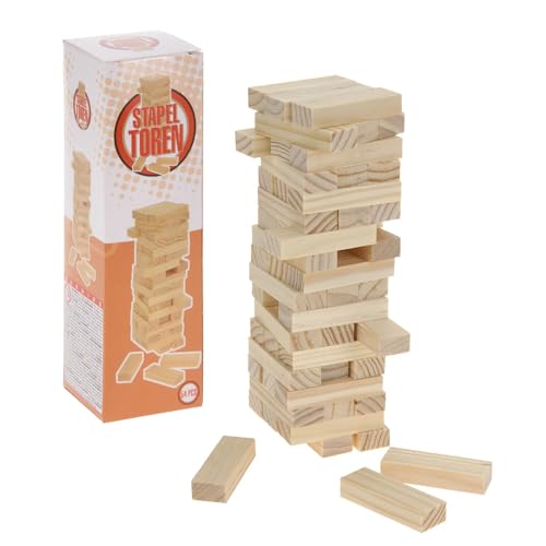 WELL HOME MOBILIARIO & DECORACIÓN WH14730 54-teiliges Stapelturm-Set aus Holz, bunt, 5,5x5,5x19 von WELL HOME MOBILIARIO & DECORACIÓN