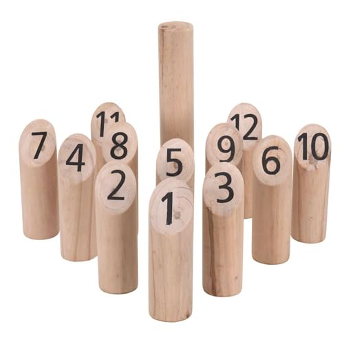 WELL HOME MOBILIARIO & DECORACIÓN WH14740 KUBB Holzset mit 13 Teilen aus Holz, Natur, 20,4x10x25,5 von WELL HOME MOBILIARIO & DECORACIÓN