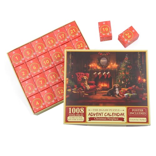 WELLDOER Weihnachts Countdown Kalender 1008-teiligen Puzzles 2023 Weihnachts Countdown von WELLDOER