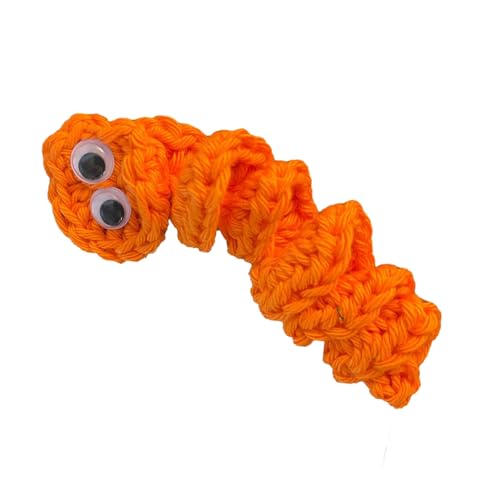 WELLDOER Worry Worm Positiv Gestrickter Handgefertigter Häkelwurm für Emotionale Unterstützung Stressabbau Positive Nachricht Karte Einzigartiger Häkelwurm von WELLDOER