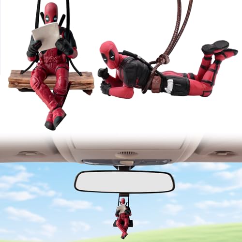 Auto Deko Innenspiegel Anhänger, 2 Stück Deadpool Auto Deko, Deadpool Anime Rückspiegel Dekoration, Deadpool Ornament, Deadpool Anime Car Auto Interior Decoration Accessories Auto Deko Innenspiegel Anhänger, 2 Stück Deadpool Auto Deko, Deadpool Anime Rückspiegel Dekoration, Deadpool Ornament, Deadpool Anime Car Auto Interior Decoration Accessories von WELLXUNK