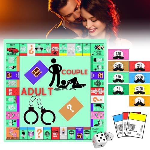 Adultopoly-Brettspiel, Couple Board Game, Adultopoly Board Game, Adultopoly-Brettspiel Für Paare, Adultopoly Couple Board Game, Couple Adultopoly Board Game Night, Couple Adult Board Game von WELLXUNK