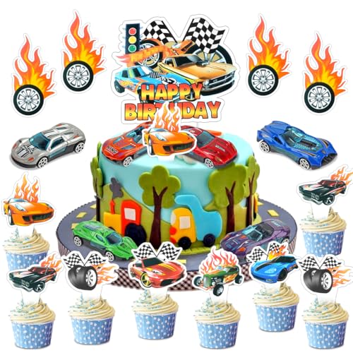 Cars Decorazioni Torta Compleanno, 23 Pezzi Car Cake Topper Compleanno con 6 Modelli di Auto Giocattolo, Torta a Tema Cars Decorazione, Cars Cupcake Topper per Bambini Cars Decorazioni Torta Compleanno, 23 Pezzi Car Cake Topper Compleanno con 6 Modelli di Auto Giocattolo, Torta a Tema Cars Decorazione, Cars Cupcake Topper per Bambini von WELLXUNK