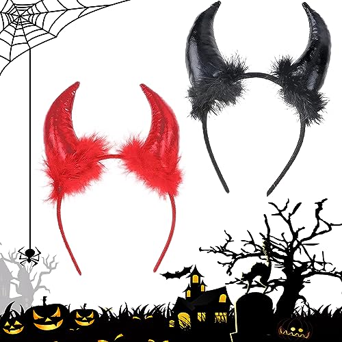 Halloween Teufelsohren, Teufel Ohren Haarband, Teufelshörner, Teufels Ohren Haarreif, Halloween Teufelshörner Stirnband, Teufelshörner Kostüm Set, für Halloween Fasching Karneval und Kostüm Party von WELLXUNK