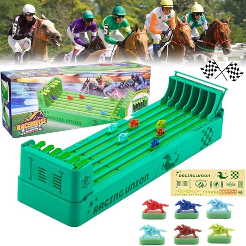 Pferderennen Spiel Elektrisch, Horse Racing Game mit 6 Pferde, Tabletop-Pferderennen-Spiel, Pferderennen Brettspiel, Pferderennen Tischspiel, Partyartikel, für Familienspiel, Erwachsene und Kinder von WELLXUNK