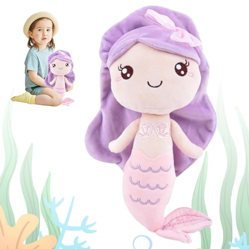 WELLXUNK Meerjungfrau Plüsch Spielzeug, Meerjungfrau Soft Toys, Meerjungfrau Plüschtier, Meerjungfrau Kuscheltier, Meerjungfrau Plushies, Kawaii Plüsch Puppe Meerjungfrau Geschenke für Mädchen von WELLXUNK