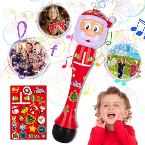 Weihnachten Bubble Maschine, Seifenblasenmaschine, Weihnachtsmann Seifenblasen Machine, Automatische Seifenblasenpistole, mit Lichtern und Musik, Automatischer Bubble Machine Kinder von WELLXUNK