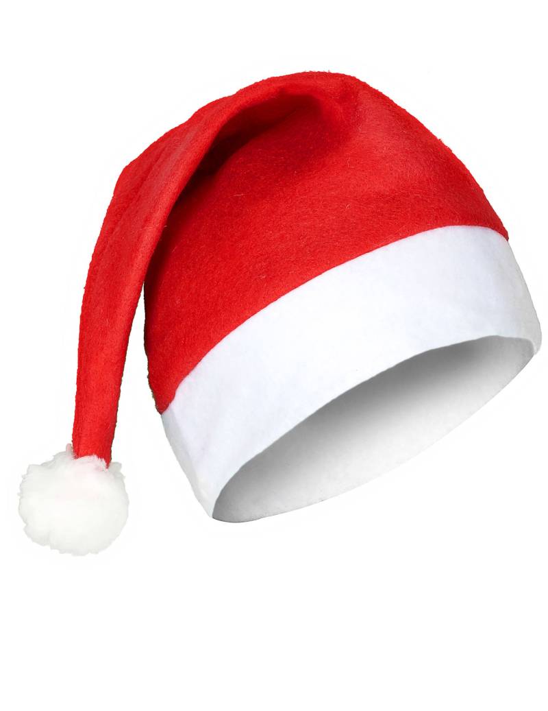 Nikolausmütze Weihnachten mit Bommel rot-weiss von KARNEVAL-MEGASTORE