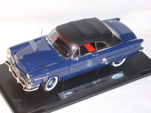 Welly Ford Crestline Sunliner Cabrio Blau Cabriolet Soft Top 1/18 Modellauto Modell Auto von Welly