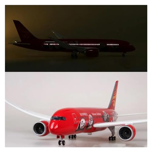 WELSAA Aerobatic Flugzeug Maßstab 1:130 Druckgussmodell Airlines Panda Boeing 787 Harzflugzeug Airbus Mit Leichten Rädern Spielzeug(Größe:with Light) von WELSAA