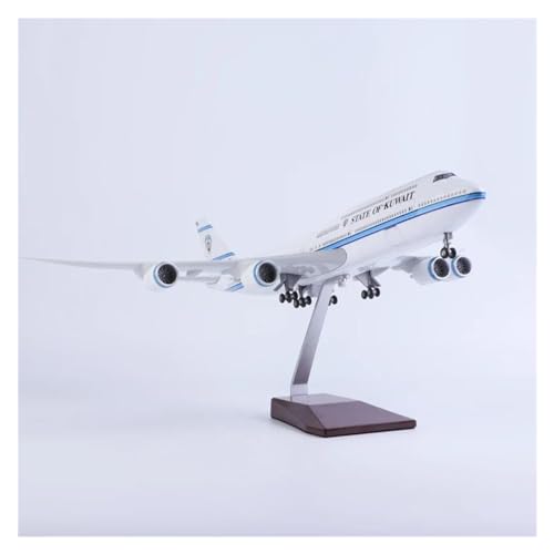 WELSAA Aerobatic Flugzeug Maßstab 1:150, 47 cm, Flugzeug 747 B747 State of Kuwait Airline-Modell, Radfahrwerk, Flugzeugmodell, Spielzeug (Größe : NO Light) von WELSAA