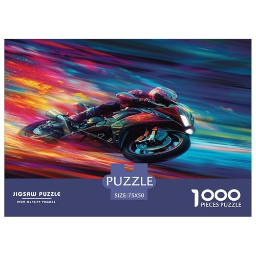 Kreuz-Country Motorcycle Puzzle 1000 Teile,Puzzle Für Erwachsene, Impossible Puzzle,Puzzle Farbenfrohes Legespiel,Geschicklichkeitsspiel Für Die Ganze Familie Puzzel 1000pcs (75x50cm) von WENCIUEOL