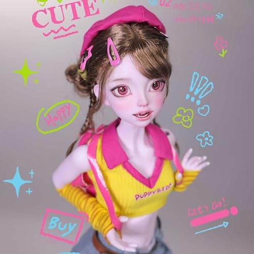 BJD Doll 1/4 BJD Puppe DIY Humanoide Handgemachte SD Puppen Gelenkig Voller Satz Kleidung Schuhe Mädchen Spielzeug für Geburtstage, Weihnachten Geschenk von WENCY