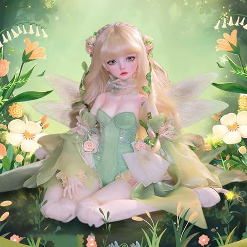 BJD Puppe 1/4 Elf Puppen BJD Doll Ball Gelenkpuppe Humanoide Handgemachte Puppe DIY Spielzeuge mit Full Set Kleidung Schuhe Perücke Kosmetik von WENCY