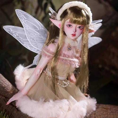 BJD Puppe 1/4 Elf Puppen BJD Doll Ball Gelenkpuppe Humanoide Handgemachte Puppe DIY Spielzeuge mit Full Set Kleidung Schuhe Perücke Kosmetik von WENCY