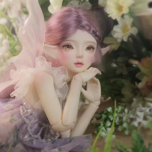 BJD Puppe 1/4 Elf Puppen BJD Doll Ball Gelenkpuppe Humanoide Handgemachte Puppe DIY Spielzeuge mit Full Set Kleidung Schuhe Perücke Kosmetik von WENCY