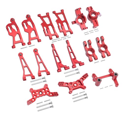 WENH 14210 14209 H14BM Metall Lenkung Tasse Oberen Unteren Schwinge Set Stoßdämpfer Turm Halterung Körper Post Auto Upgrade Teile (Color : 14209 14210 Red) von WENH