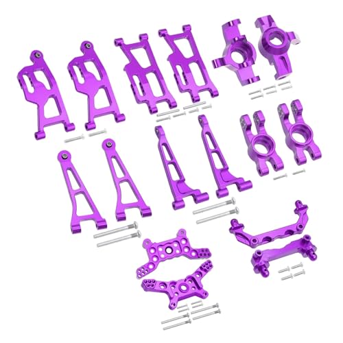 WENH 14210 14209 H14BM Metall Lenkung Tasse Oberen Unteren Schwinge Set Stoßdämpfer Turm Halterung Körper Post Auto Upgrade Teile (Color : 14210 Purple Set) von WENH