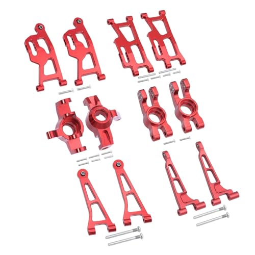 WENH 14210 14209 H14BM Metall Lenkung Tasse Oberen Unteren Schwinge Set Stoßdämpfer Turm Halterung Körper Post Auto Upgrade Teile (Color : Swing Arm Set Red) von WENH