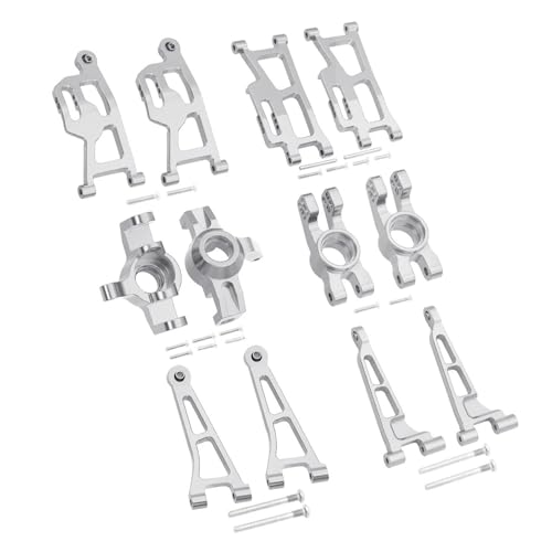 WENH 14210 14209 H14BM Metall Lenkung Tasse Oberen Unteren Schwinge Set Stoßdämpfer Turm Halterung Körper Post Auto Upgrade Teile (Color : Swing Arm Set Silver) von WENH