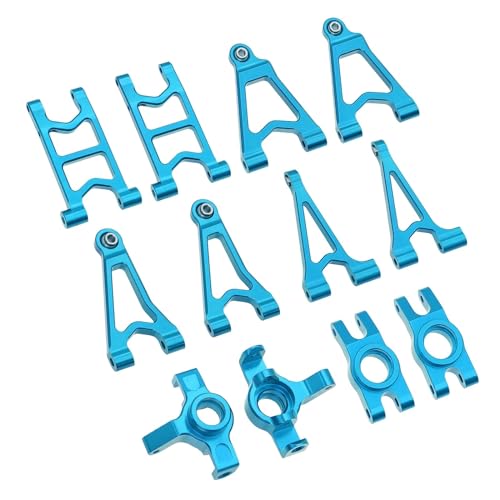 WENH 14303 14302 14301 Metall-Lenkschale/Stoßdämpferhalterungen/vorne hinten Oben unten Schwinge for 1/14 RC-Upgrade-Teile (Color : Blue Set 1) von WENH