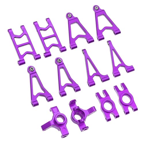 WENH 14303 14302 14301 Metall-Lenkschale/Stoßdämpferhalterungen/vorne hinten Oben unten Schwinge for 1/14 RC-Upgrade-Teile (Color : Purple Set 1) von WENH