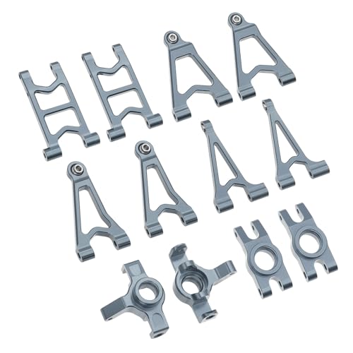 WENH 14303 14302 14301 Metall-Lenkschale/Stoßdämpferhalterungen/vorne hinten Oben unten Schwinge for 1/14 RC-Upgrade-Teile (Color : Titanium Set 1) von WENH