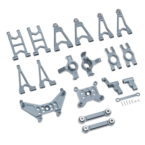 WENH 14303 14302 14301 Metall-Lenkschale/Stoßdämpferhalterungen/vorne hinten Oben unten Schwinge for 1/14 RC-Upgrade-Teile (Color : Titanium Set 2) von WENH